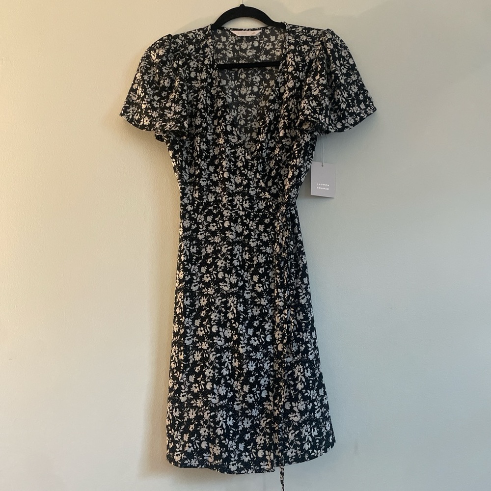 Spring Floral Wrap Dress